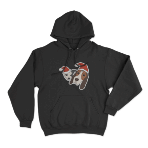 Dogs in Santa hats Hoodie Black